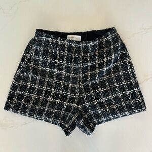 Abercrombie & Fitch Tweed Shorts in black multi size small